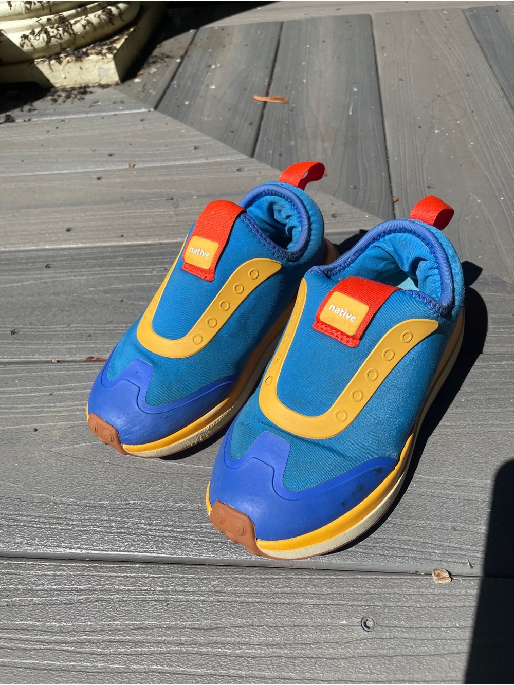 Native Kids Blue & Yellow Robbie Dash Slip-On Sneakers C13